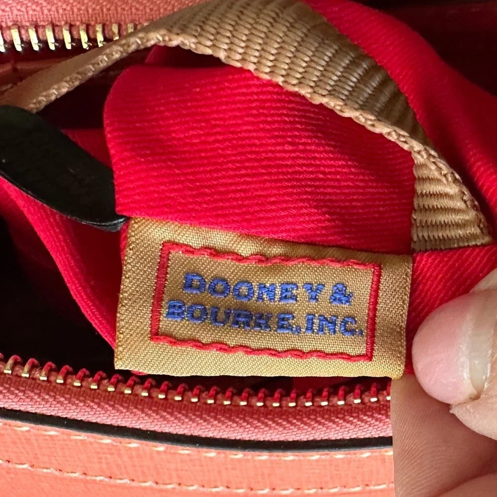 Dooney & Bourke Saffiano Leather Hobo Bag Coral Pink Orange BSAFF1613 CRCR New